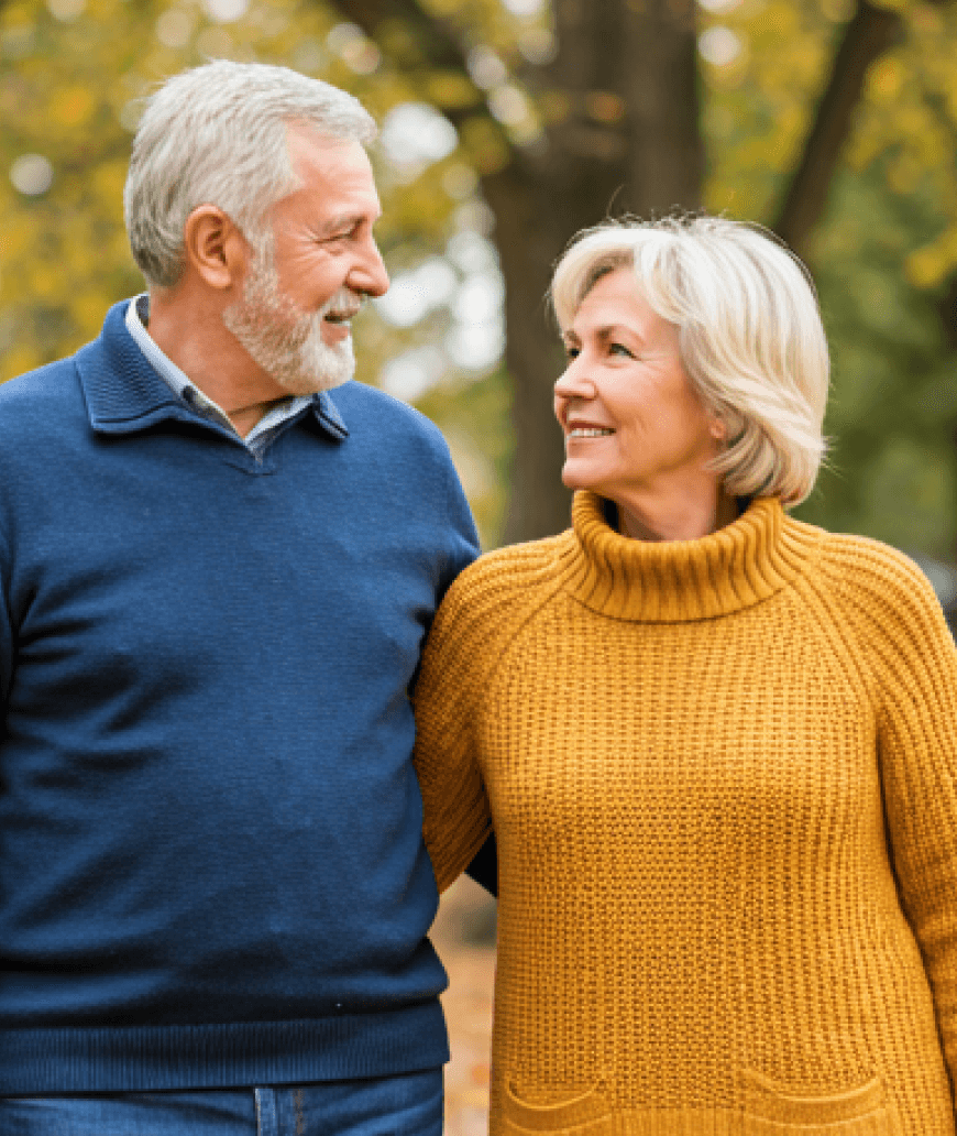 Senior couple outdoors